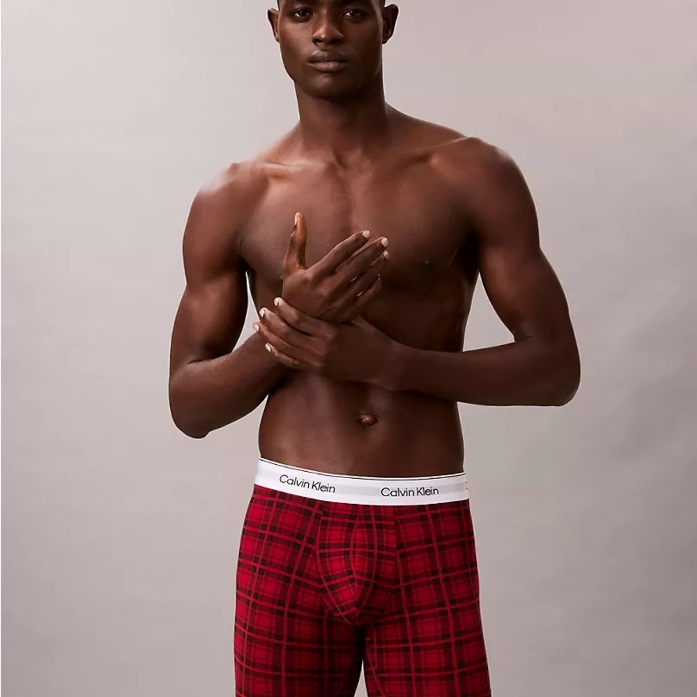 Calvin Klein Men's Red Plaid Boxers Briefs